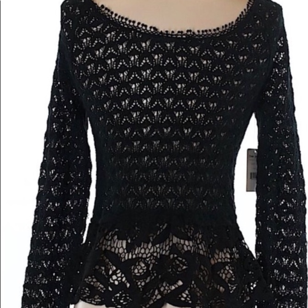 Free people xs blk lace top